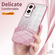 For Honor Magic6 Pro Gradient Glitter Powder Electroplated Phone Case(Transparent)