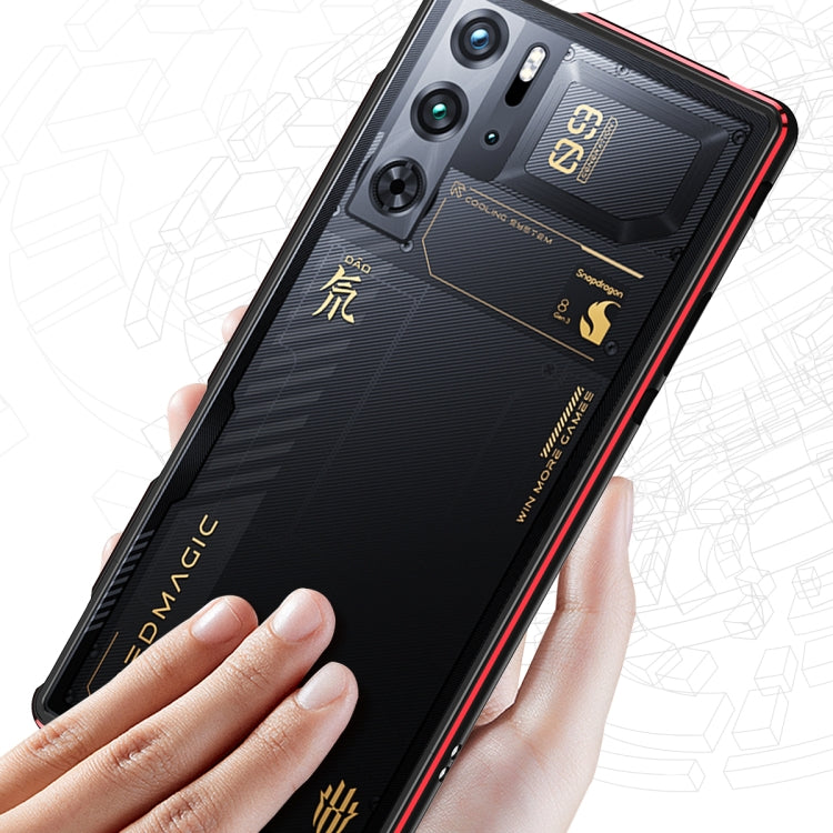 For ZTE nubia Red Magic 10 Pro / 10 Pro+ Aurora Series Metal Frame Phone Case(Black Purple)