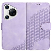 For Huawei Pura 70 YX0060 Elephant Head Embossed Phone Leather Case with Lanyard(Light Purple)