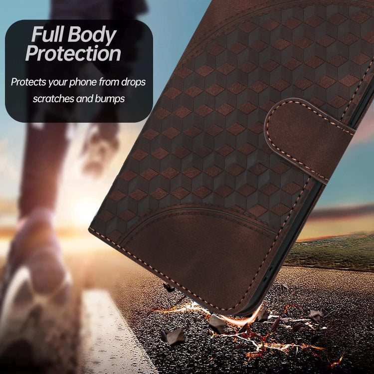 For Huawei Pura 70 YX0060 Elephant Head Embossed Phone Leather Case with Lanyard(Coffee)