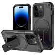 For iPhone 14 Pro Max MagSafe Holder Armor PC Hybrid TPU Phone Case(Black) - iPhone 14 Pro Max Cases by PMC TechLife | Online Shopping South Africa | PMC TechLife