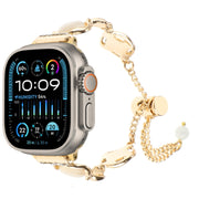 For Apple Watch Ultra 2 49mm Shell Metal Chain Bracelet Watch Band(Gold)