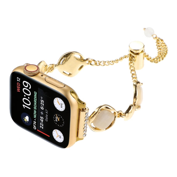 For Apple Watch Ultra 2 49mm Shell Metal Chain Bracelet Watch Band(Gold)