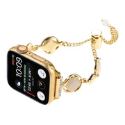 For Apple Watch SE 2022 44mm Shell Metal Chain Bracelet Watch Band(Gold)