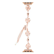 For Apple Watch Series 6 44mm Shell Metal Chain Bracelet Watch Band(Rose Gold)