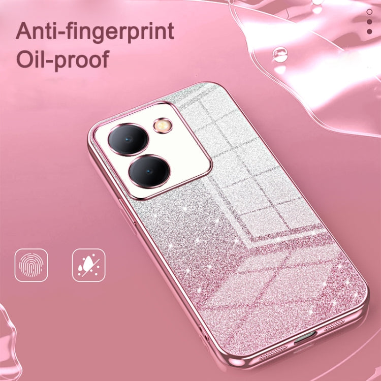 For vivo iQOO Z9x Gradient Glitter Powder Electroplated Phone Case(Purple)