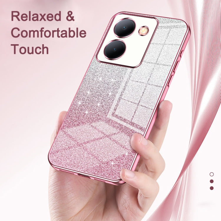 For vivo iQOO Z9x Gradient Glitter Powder Electroplated Phone Case(Purple)