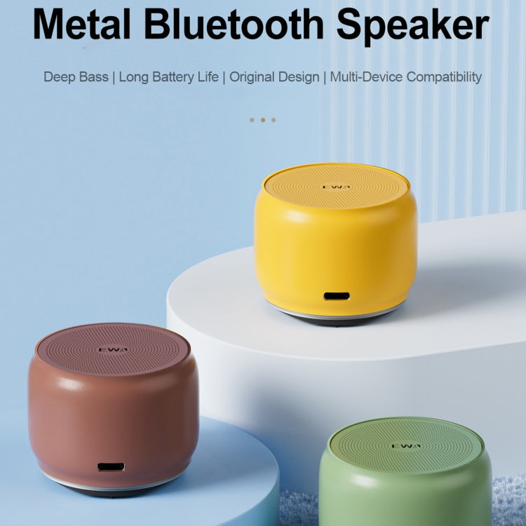 EWA A126 Mini Bluetooth 5.0 Bass Radiator Metal Speaker(Yellow)