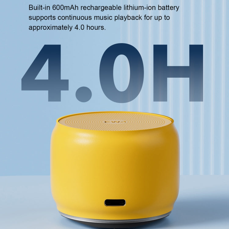 EWA A126 Mini Bluetooth 5.0 Bass Radiator Metal Speaker(Yellow)