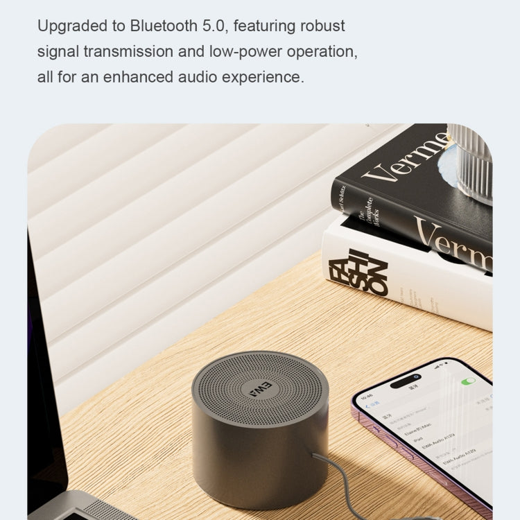 EWA A129 Mini Bluetooth 5.0 Bass Radiator Metal Speaker(Brown)