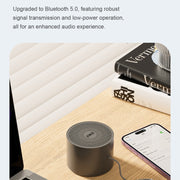 EWA A129 Mini Bluetooth 5.0 Bass Radiator Metal Speaker(Black)
