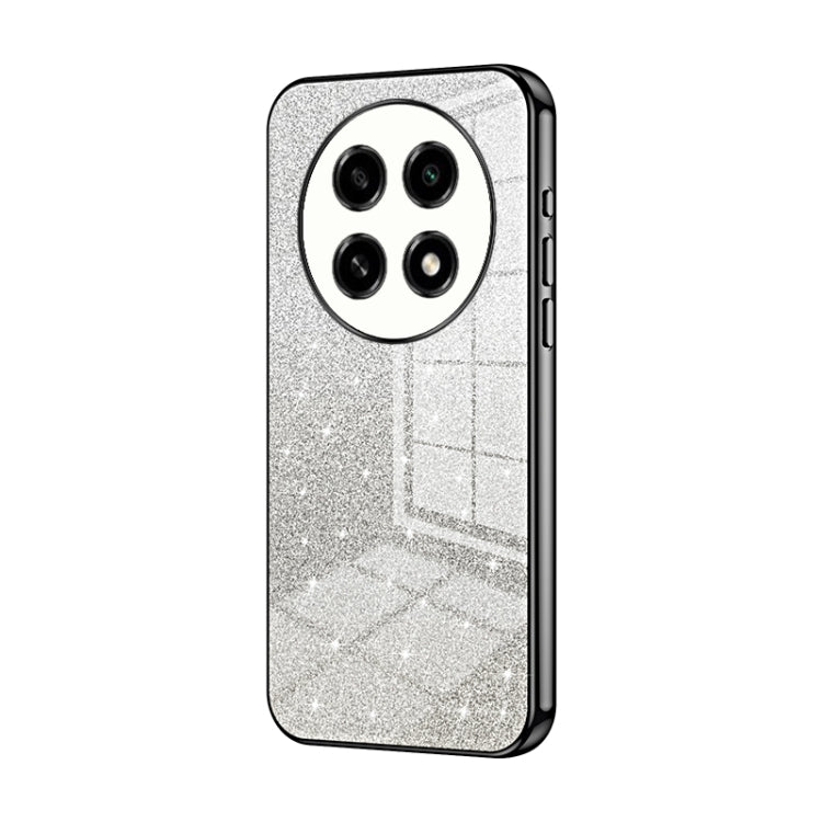 For OPPO A2 Pro Gradient Glitter Powder Electroplated Phone Case(Black)