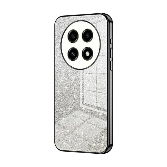 For OPPO A2 Pro Gradient Glitter Powder Electroplated Phone Case(Black)