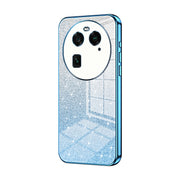 For OPPO Find X6 Gradient Glitter Powder Electroplated Phone Case(Blue)