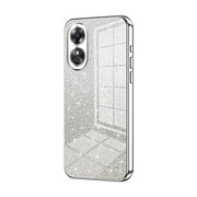 For OPPO A17 / A17K Gradient Glitter Powder Electroplated Phone Case(Silver)