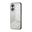 For OPPO A17 / A17K Gradient Glitter Powder Electroplated Phone Case(Black) - OPPO Cases by PMC TechLife | Online Shopping South Africa | PMC TechLife | Buy Now Pay Later Mobicred