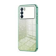 For OPPO K9 Pro Gradient Glitter Powder Electroplated Phone Case(Green)