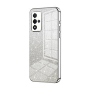For OPPO A93s 5G Gradient Glitter Powder Electroplated Phone Case(Silver)