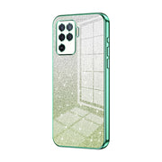 For OPPO A94 4G Gradient Glitter Powder Electroplated Phone Case(Green)