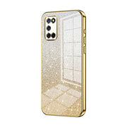 For OPPO A52 / A72 / A92 Gradient Glitter Powder Electroplated Phone Case(Gold)