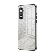 For OPPO K5 / Realme XT/XT 730G Gradient Glitter Powder Electroplated Phone Case(Black)