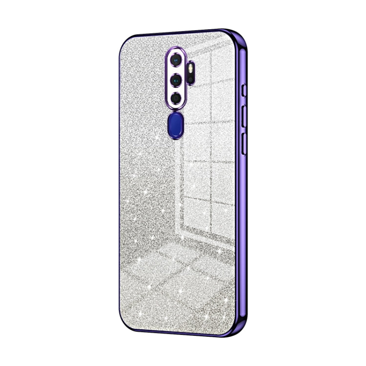 For OPPO A11x / A9 2020 Gradient Glitter Powder Electroplated Phone Case(Purple)