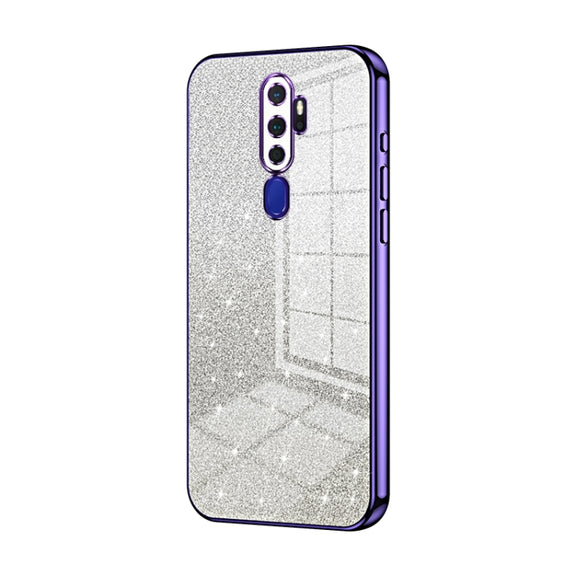 For OPPO A11x / A9 2020 Gradient Glitter Powder Electroplated Phone Case(Purple)