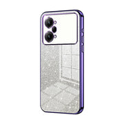 For OPPO K10 Pro Gradient Glitter Powder Electroplated Phone Case(Purple)