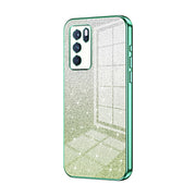 For OPPO Reno6 Pro Indian  Gradient Glitter Powder Electroplated Phone Case(Green)