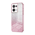 For OPPO Reno8 Gradient Glitter Powder Electroplated Phone Case(Pink) - OPPO Cases by PMC TechLife | Online Shopping South Africa | PMC TechLife | Buy Now Pay Later Mobicred