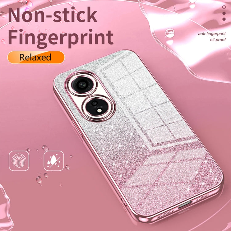 For OPPO A79 5G / A2 Gradient Glitter Powder Electroplated Phone Case(Blue)