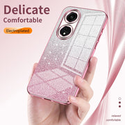 For OPPO K9x Gradient Glitter Powder Electroplated Phone Case(Transparent)