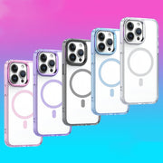 For iPhone XR MagSafe Magnetic Clear Phone Case(Purple)