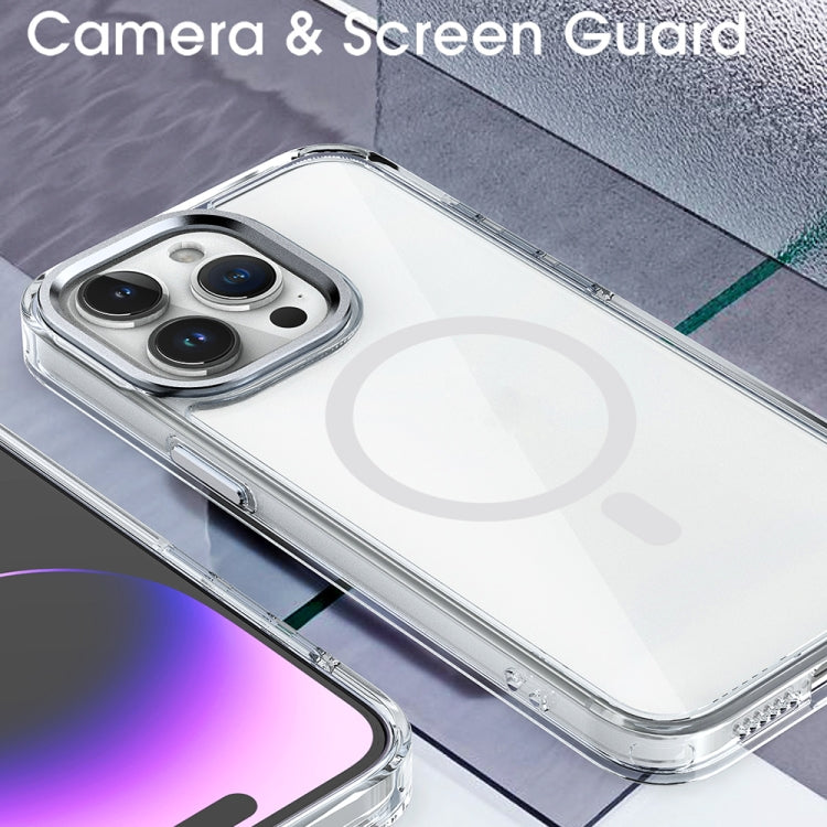 For iPhone XR MagSafe Magnetic Clear Phone Case(Purple)