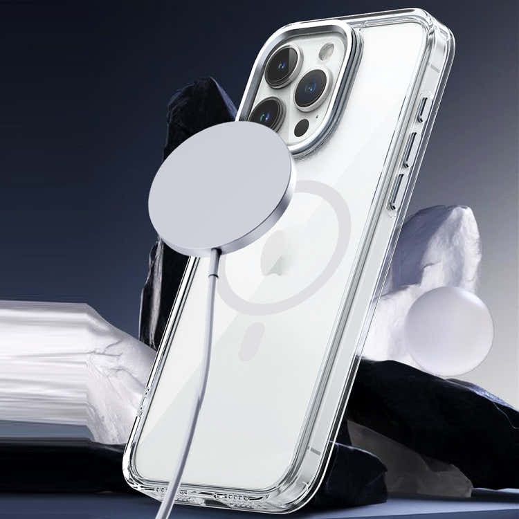 For iPhone 14 MagSafe Magnetic Clear Phone Case(Black)