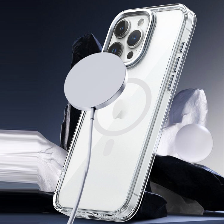 For iPhone 12 Pro Max MagSafe Magnetic Clear Phone Case(Black)