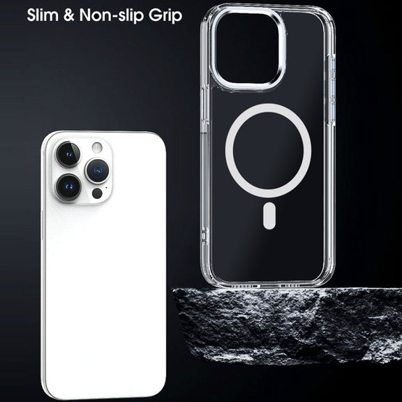 For iPhone 14 Pro Max MagSafe Magnetic Clear Phone Case(Transparent)