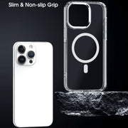 For iPhone 15 Plus MagSafe Magnetic Clear Phone Case(Purple)