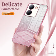 For vivo X100 Pro Gradient Glitter Powder Electroplated Phone Case(Gold)