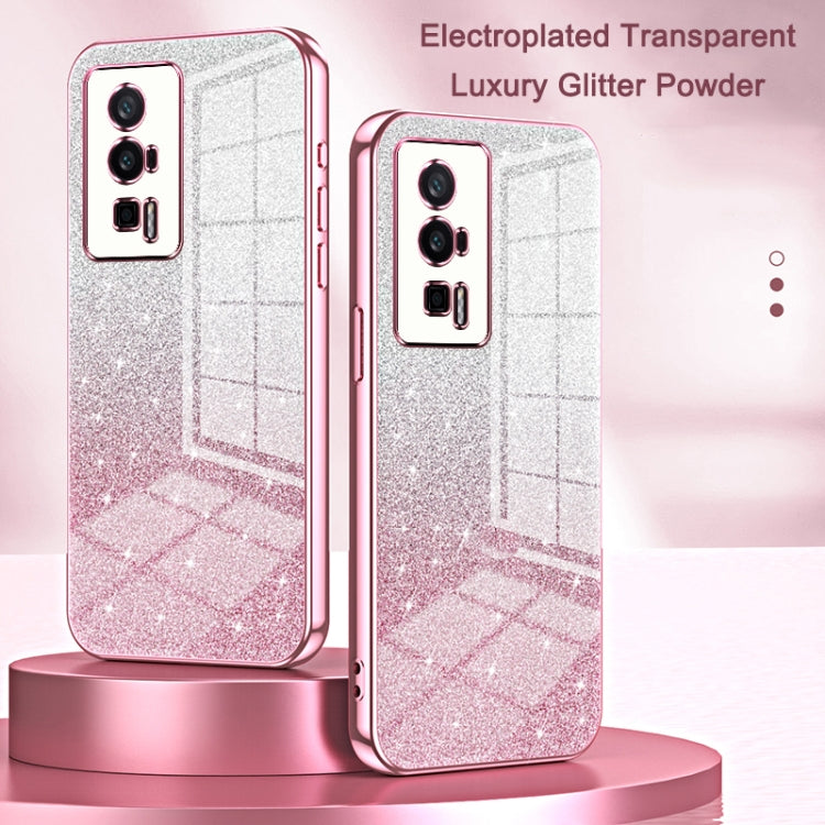 For Xiaomi Mi CC9 Pro / Mi Note 10 Gradient Glitter Powder Electroplated Phone Case(Pink)