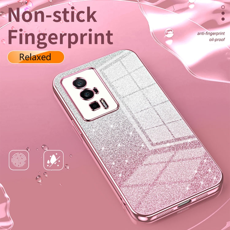 For Xiaomi Civi 2 / 13 Lite Gradient Glitter Powder Electroplated Phone Case(Black)