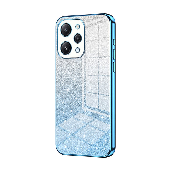 For Xiaomi Redmi 12 / Redmi Note 12R Gradient Glitter Powder Electroplated Phone Case(Blue)