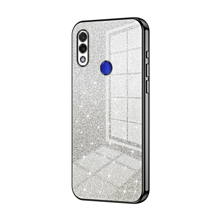 For Xiaomi Redmi Note 7 / Note 7 Pro Gradient Glitter Powder Electroplated Phone Case(Black)