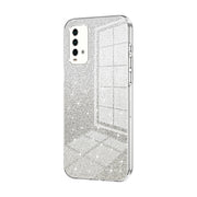 For Xiaomi Redmi Note 9 4G Gradient Glitter Powder Electroplated Phone Case(Transparent)