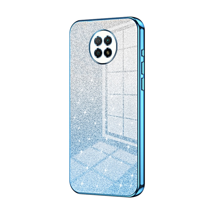 For Xiaomi Redmi Note 9 5G / Note 9T Gradient Glitter Powder Electroplated Phone Case(Blue)