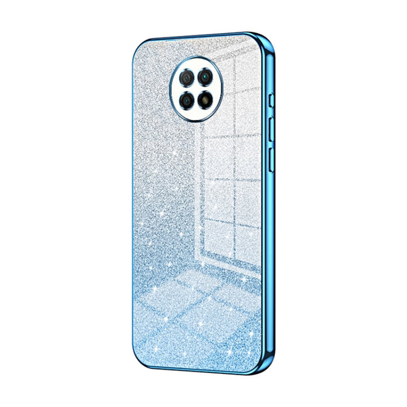 For Xiaomi Redmi Note 9 5G / Note 9T Gradient Glitter Powder Electroplated Phone Case(Blue)