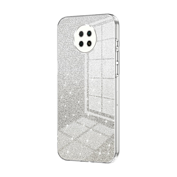 For Xiaomi Redmi Note 9 5G / Note 9T Gradient Glitter Powder Electroplated Phone Case(Transparent)