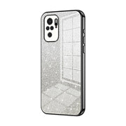 For Xiaomi Redmi Note 10/Note 10S Gradient Glitter Powder Electroplated Phone Case(Black)
