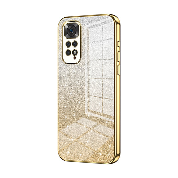For Xiaomi Redmi Note 11 Global / Note 11S Gradient Glitter Powder Electroplated Phone Case(Gold)
