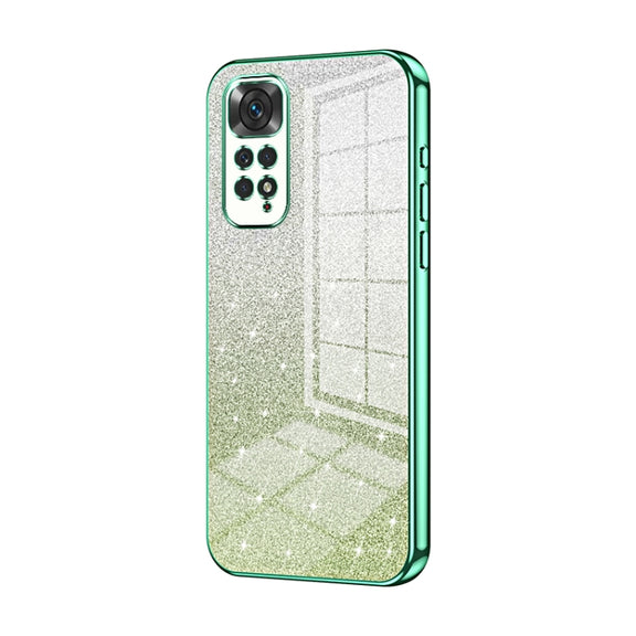 For Xiaomi Redmi Note 11 Global / Note 11S Gradient Glitter Powder Electroplated Phone Case(Green)